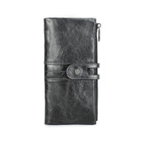 CONTACT'S Genuine Leather Wallets for Men Long Casual Bifold Men Clutch Wallet Card Holder Coin Purse Money Clip Women's Wallets