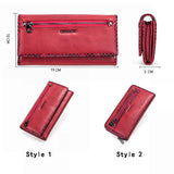 CONTACT'S Genuine Leather Women Wallet Long Fashion Purse Snake Pattern 2 Styles Big Capacity Phone Bag Coin Pocket Card Holder