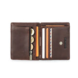 CONTACT'S Magic Wallets Genuine Leather Men Slim Wallets RFID Card Holders Money Clip Ultra Thin Small Mini Wallets for Men Gift