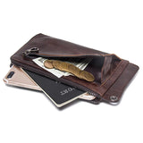 CONTACT'S Men's Wallet Genuine Leather Clutch Man Walet Brand Luxury Male Purse Long Wallets Zip Coin Purse  6.5" Phone Pocket