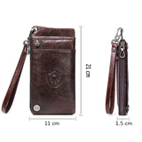 CONTACT'S Men's Wallet Genuine Leather Clutch Man Walet Brand Luxury Male Purse Long Wallets Zip Coin Purse  6.5" Phone Pocket