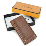 CONTACT'S RFID Men Wallet Genuine Leather Clutch Wallets Male Casual Long Purse with Phone Pocket Large Capacity Card Holder Bag