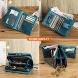 CONTACT'S Wallets for Women Genuine Leather Short Bifold Fashion Women's Purses Card Holders Coin Purse Female Bags Women Wallet