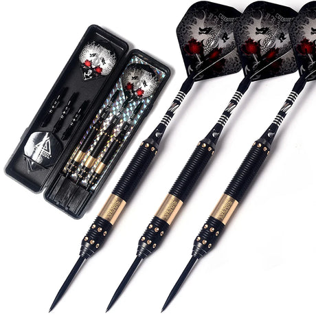 CUESOUL Dragon Series 21/23/25g Steel Tip Darts with Slim Dart Case