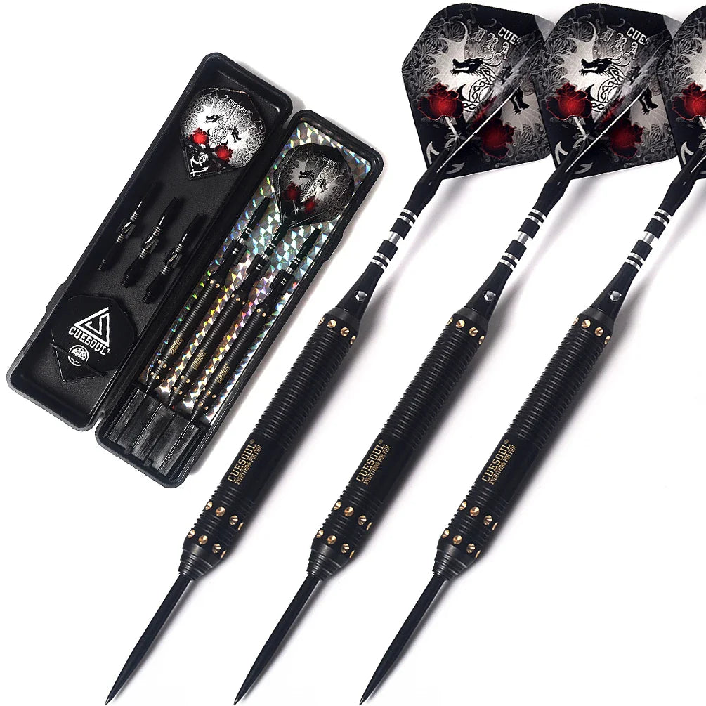 CUESOUL Dragon Series 21/23/25g Steel Tip Darts with Slim Dart Case