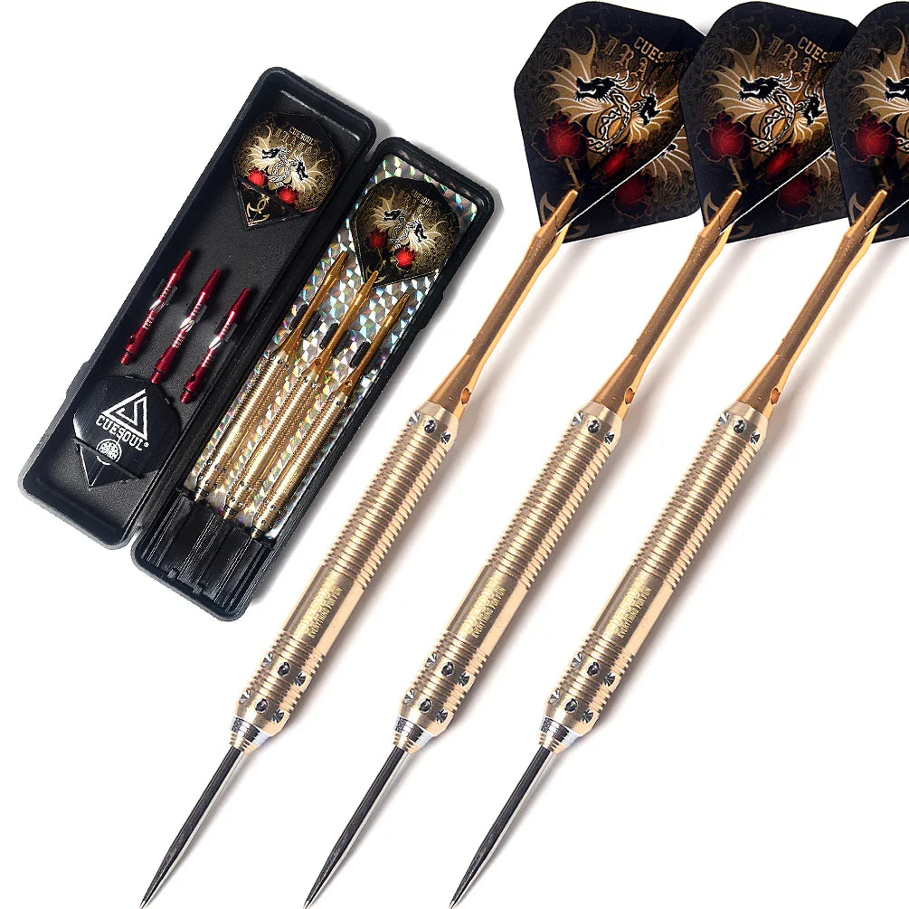 CUESOUL Dragon Series 21/23/25g Steel Tip Darts with Slim Dart Case