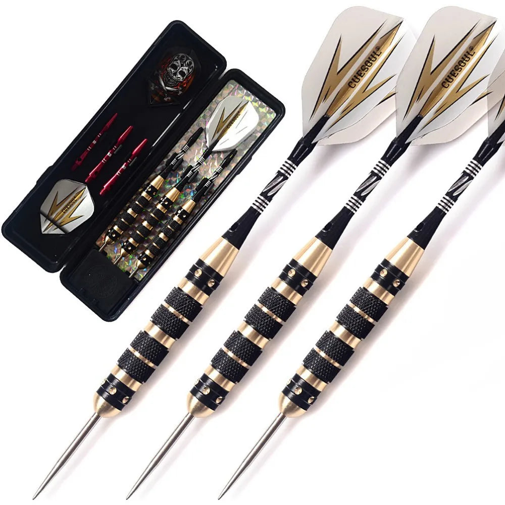 CUESOUL Professional Archer 20/23/26 Grams Steel Tip Darts -- Black Coating Brass Barrels