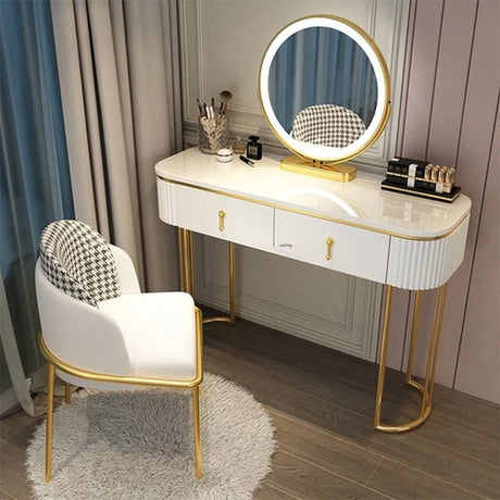 Cabinets Bedroom Tables Luxury Solid Dresser Vanity Dressing Modern Mirror Tables With Makeup Comfortable Bedroom Drawers