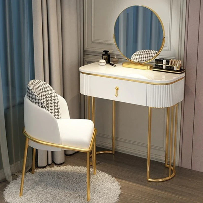 Cabinets Bedroom Tables Luxury Solid Dresser Vanity Dressing Modern Mirror Tables With Makeup Comfortable Bedroom Drawers