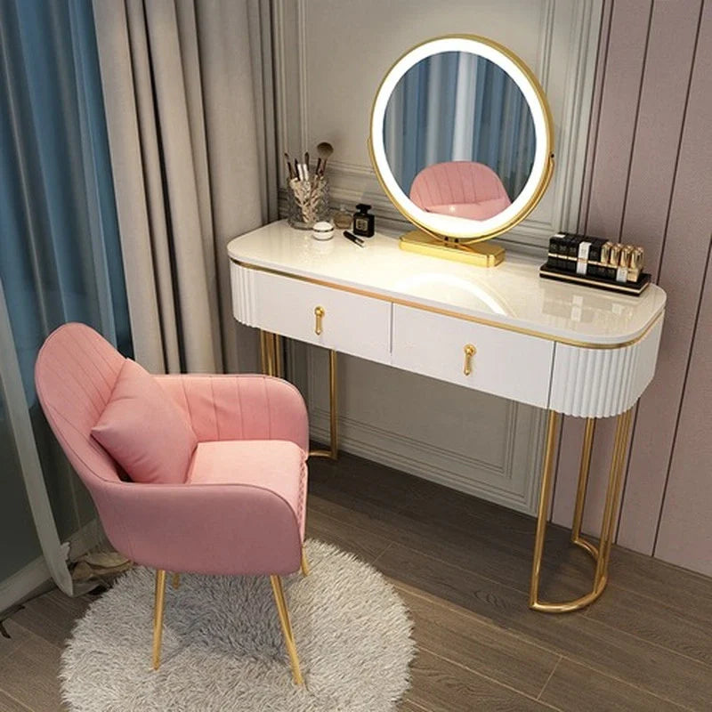 Cabinets Bedroom Tables Luxury Solid Dresser Vanity Dressing Modern Mirror Tables With Makeup Comfortable Bedroom Drawers