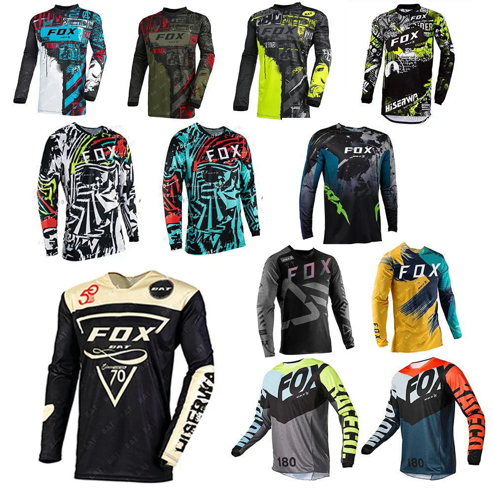 Camiseta Motocross Shirt BAT FOX Downhill Jersey Enduro MTB T-Shirt Mountain Motorcycle Cycling Jersey Maillot Ciclismo Hombre