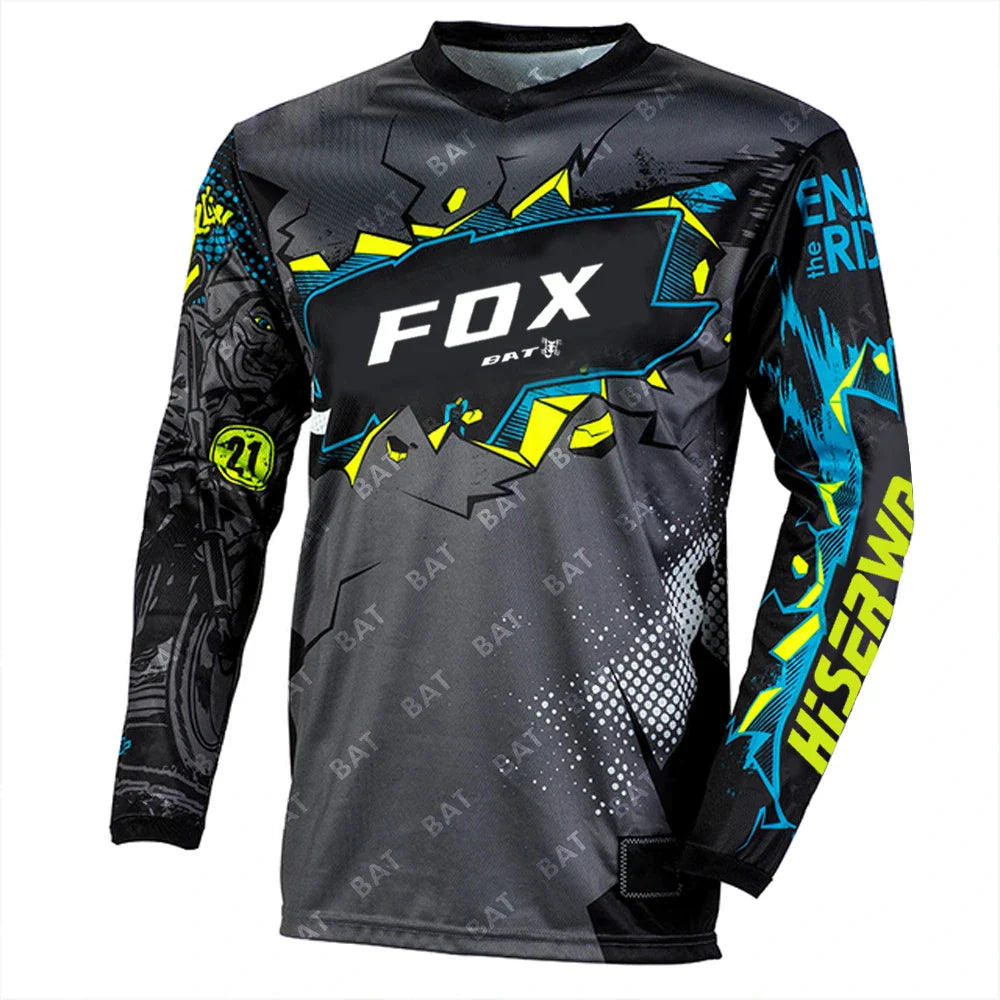 Camiseta Motocross Shirt BAT FOX Downhill Jersey Enduro MTB T-Shirt Mountain Motorcycle Cycling Jersey Maillot Ciclismo Hombre