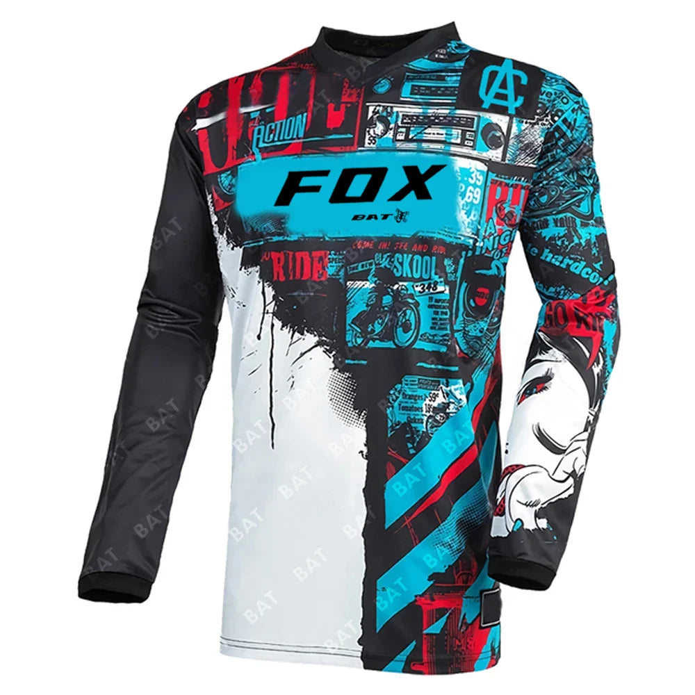 Camiseta Motocross Shirt BAT FOX Downhill Jersey Enduro MTB T-Shirt Mountain Motorcycle Cycling Jersey Maillot Ciclismo Hombre