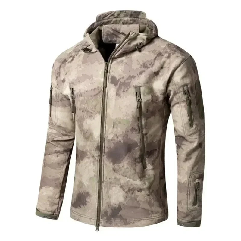 Camouflage Army Tactical Hooded Jackets Uniform Softshell Warm Fleece Waterproof Men's Male Coat Military Windbreakers Clothing