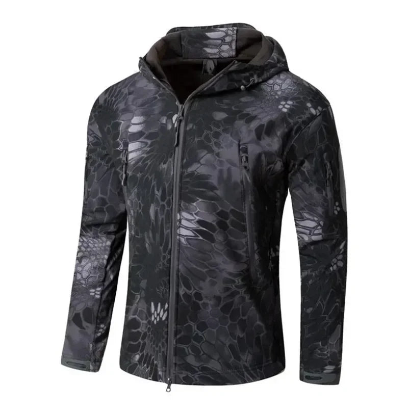 Camouflage Army Tactical Hooded Jackets Uniform Softshell Warm Fleece Waterproof Men's Male Coat Military Windbreakers Clothing