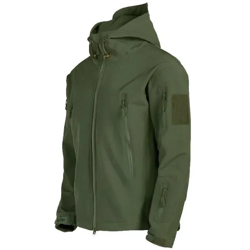 Camouflage Army Tactical Hooded Jackets Uniform Softshell Warm Fleece Waterproof Men's Male Coat Military Windbreakers Clothing