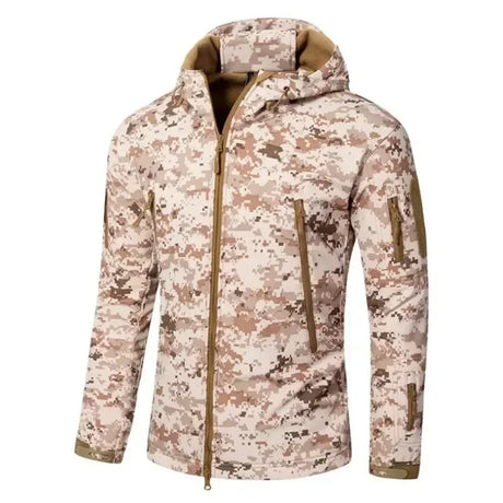 Camouflage Army Tactical Hooded Jackets Uniform Softshell Warm Fleece Waterproof Men's Male Coat Military Windbreakers Clothing