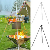 Camping Bonfire Tripod Portable Triangle Support For Hanging Pot Survival Outdoor Campfire Cookware Picnic Cooking Grill Tool