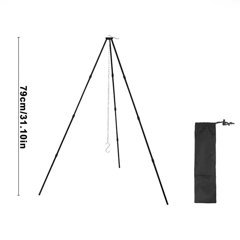 Camping Bonfire Tripod Portable Triangle Support For Hanging Pot Survival Outdoor Campfire Cookware Picnic Cooking Grill Tool