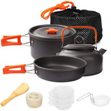 Camping Cookware Kit Outdoor Cooking Set Aluminum Equipment Outdoor Pot Travel Tableware Kitchen Hiking Picnic BBQ