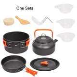 Camping Cookware Kit Outdoor Cooking Set Aluminum Equipment Outdoor Pot Travel Tableware Kitchen Hiking Picnic BBQ