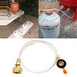 Camping Gas Stove Gas Cylinder Propane Refill Adapter Gas Tank Connector Valve Clear Hose Coupler Adapter Camping Equipment