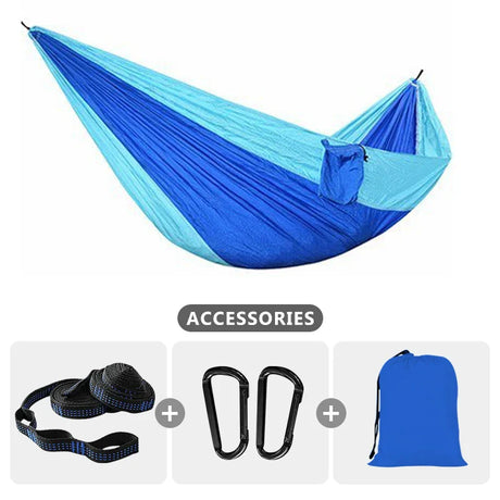 Camping Hammock For Single 220x100cm Outdoor Hunting Survival Portable Garden Yard Patio Leisure Parachute Hammock Swing Travel