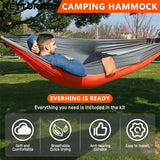 Camping Hammock For Single 220x100cm Outdoor Hunting Survival Portable Garden Yard Patio Leisure Parachute Hammock Swing Travel