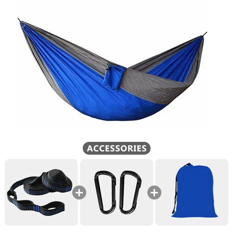 Camping Hammock For Single 220x100cm Outdoor Hunting Survival Portable Garden Yard Patio Leisure Parachute Hammock Swing Travel