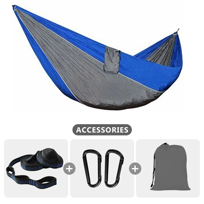 Camping Hammock For Single 220x100cm Outdoor Hunting Survival Portable Garden Yard Patio Leisure Parachute Hammock Swing Travel