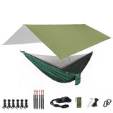 Camping Hammock with Bug Net and Rainfly Tarp,118x118in Portable Waterproof and UV Protection Hammock Tent for Indoor, Outdoor