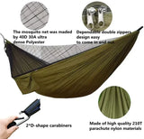 Camping Hammock with Bug Net and Rainfly Tarp,118x118in Portable Waterproof and UV Protection Hammock Tent for Indoor, Outdoor