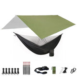 Camping Hammock with Bug Net and Rainfly Tarp,118x118in Portable Waterproof and UV Protection Hammock Tent for Indoor, Outdoor