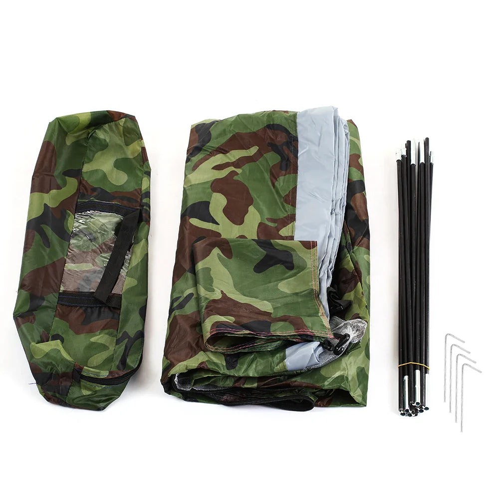 Camping Tent Waterproof Windproof UV Sunshade Canopy for 1/2 Person Single Layer Outdoor Portable Camouflage Tent Equipment