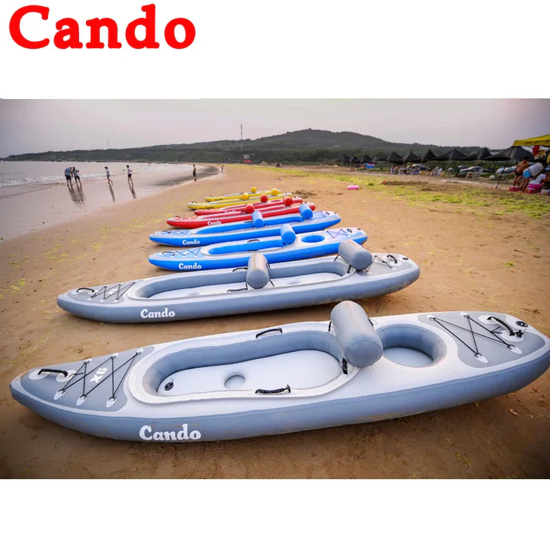 Cando Inflatable Boats Clip Net Fishing Boat Rowing Boat Slats Bottom For Drifting Outdoor Canoeing Kayaking Racing Boats Ships