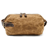 Canvas And Leather Men Toiletry Bag Water-resistant Dopp Kit For Travel Large Capacity Toiletries Bag Kit Functional Travel Bag