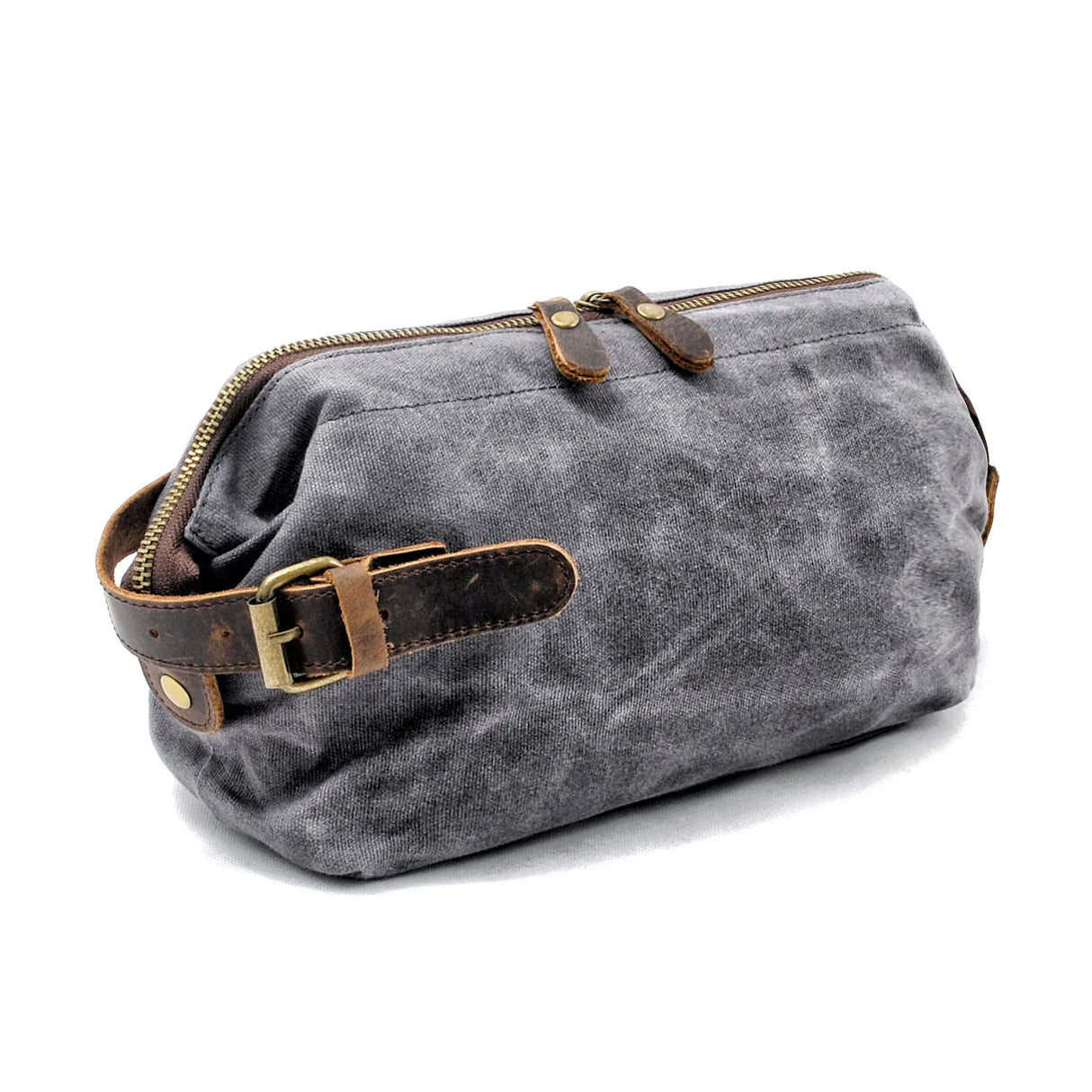 Canvas And Leather Men Toiletry Bag Water-resistant Dopp Kit For Travel Large Capacity Toiletries Bag Kit Functional Travel Bag