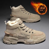 Canvas Ankle Boots for Man 2022 Fashion Casuals Men Shoes Winter Plush Warm Male Canvas Shoes Footwear Large Size 46 47