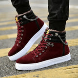 Canvas Ankle Boots for Man 2022 Fashion Casuals Men Shoes Winter Plush Warm Male Canvas Shoes Footwear Large Size 46 47