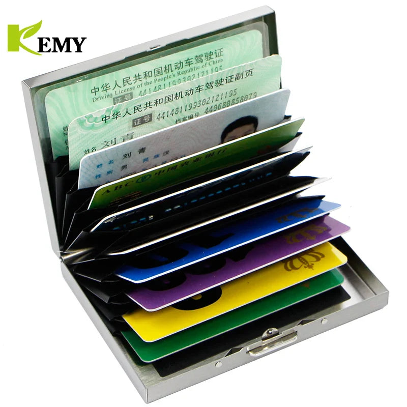 Card Holder Men RFID Blocking Aluminum Metal Slim Wallet Money Bag Anti-scan Credit Card Holder Thin Case Small Male Purses