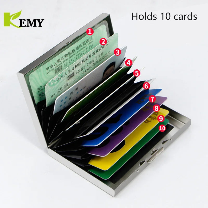 Card Holder Men RFID Blocking Aluminum Metal Slim Wallet Money Bag Anti-scan Credit Card Holder Thin Case Small Male Purses