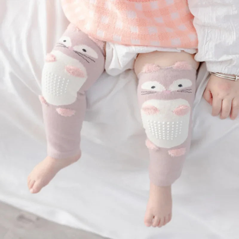 Cartoon Animal Leg Warmers For Kids Non Slip Knee Protector Baby Girl Boys Tights Toddler Crawling Pad Knee Socks