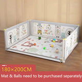 Cartoon Playpen for Children Liftable Baby Guardrail Bed Fence Anti-Collision Playground Park Bed & Floor Dual Use without Mat