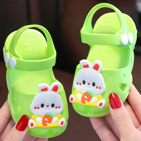 Cartoon Rabbit Sandals Summer Baby Girls' Shoes Home Anti Slip Infant Girl‘s Sandal Soft Sole Beach Kids Shoes