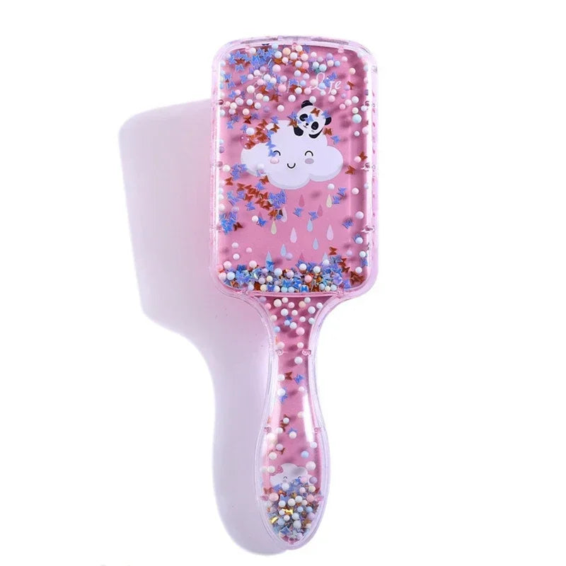 Cartoon Rainbow Panda Hair Brush Air Cushion Comb Head Massager Hair Comb Kids Plastic Hair Brush for Girls Baby Hair Care Tools