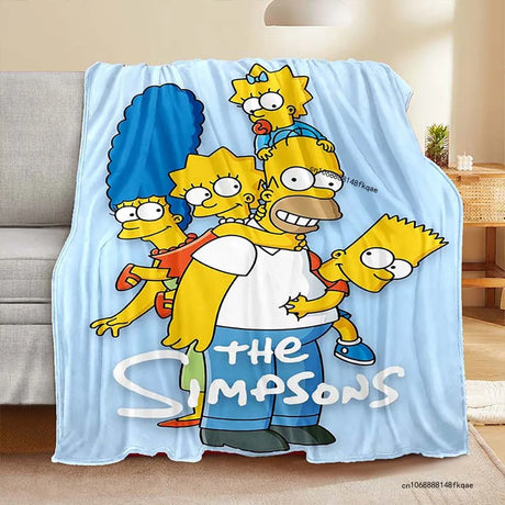 Cartoon S-simpsons-s Blanket Soft Comfortable Living Room Sofa Bed Portable Flannel Blankets Children Bedroom Decoration Gift