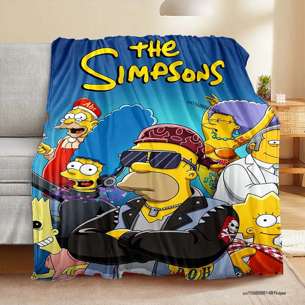 Cartoon S-simpsons-s Blanket Soft Comfortable Living Room Sofa Bed Portable Flannel Blankets Children Bedroom Decoration Gift