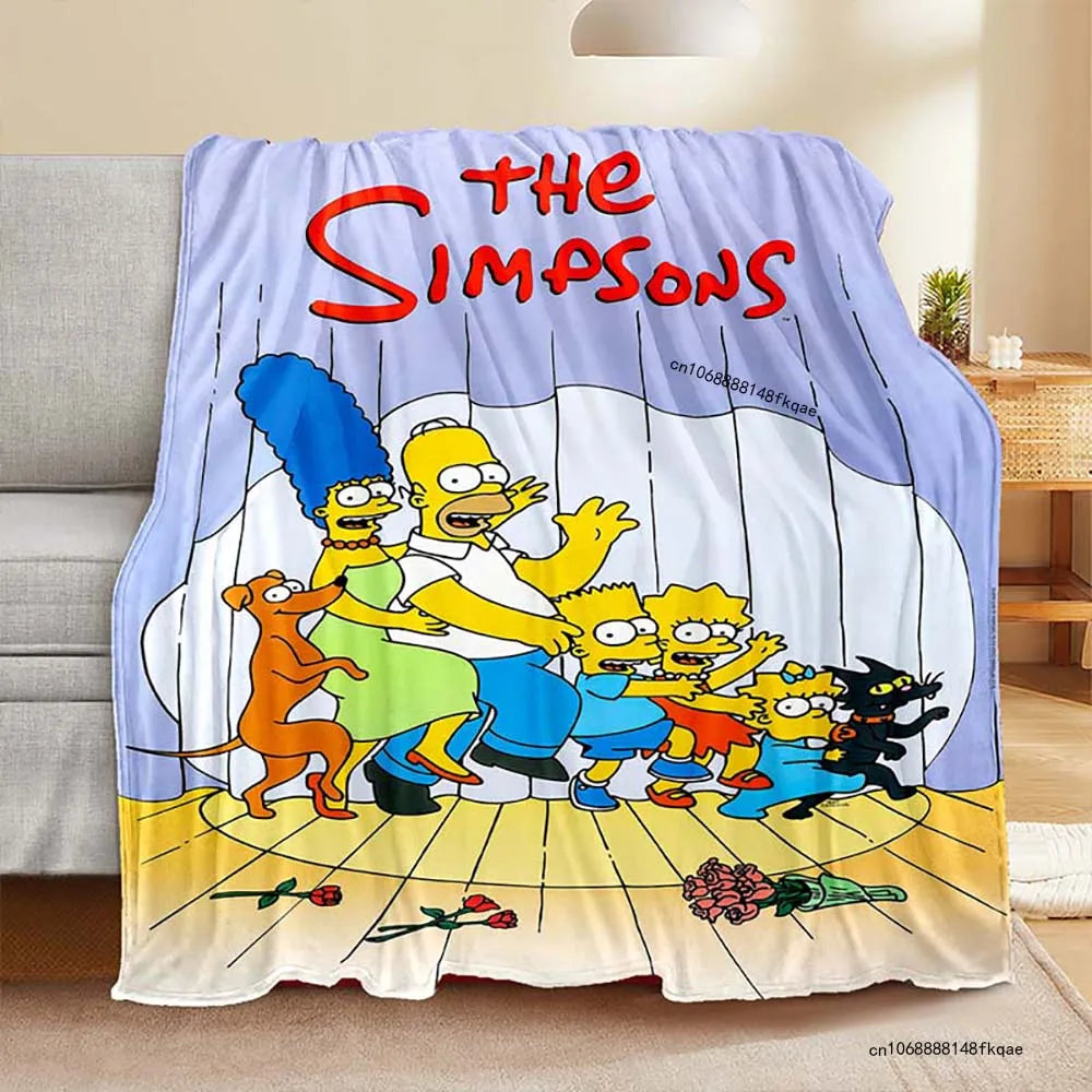 Cartoon S-simpsons-s Blanket Soft Comfortable Living Room Sofa Bed Portable Flannel Blankets Children Bedroom Decoration Gift