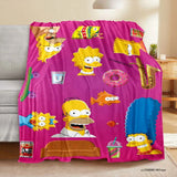 Cartoon S-simpsons-s Blanket Soft Comfortable Living Room Sofa Bed Portable Flannel Blankets Children Bedroom Decoration Gift