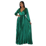 Casual Elegant Long Dress For Lady Female Evening Party Vestidos Girls Long Sleeve Robe Women Pleated Maxi Formal Dresses